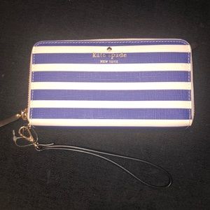 Kate Spade stripped wristlet purse